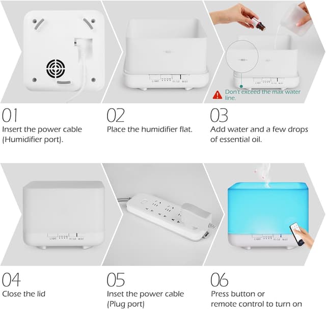 Thumbnail 5 de GeeRic Essential Aroma Diffuser 600ml