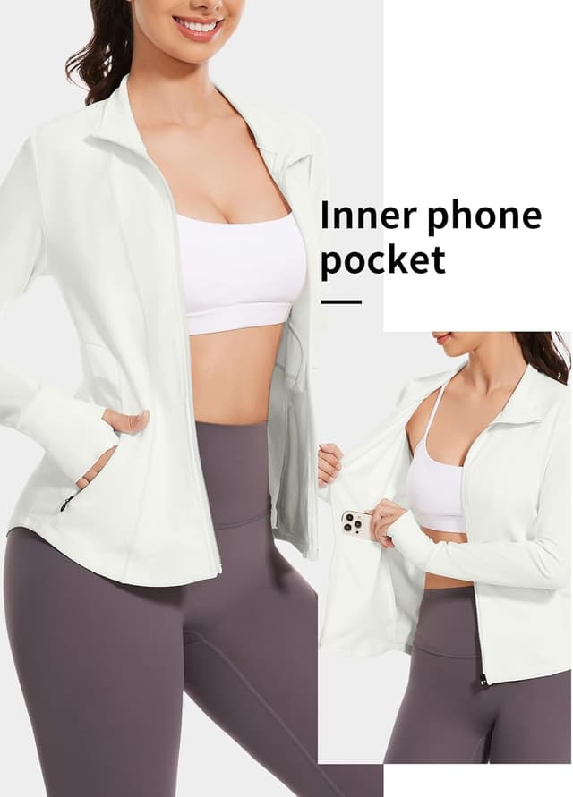 Detalle de VUTRU Damen Laufjacke Sportjacke Langarm für Running – mit Stretch-Anteil
