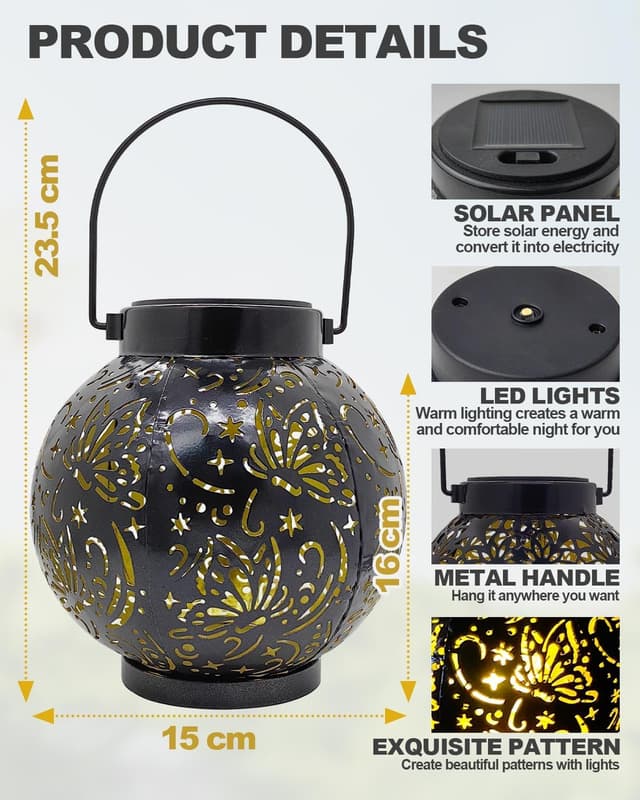 Thumbnail 6 de KALAHOL solar lanterns 2 pack garden lights
