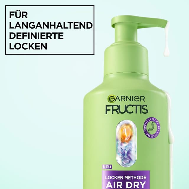 Detalle de Garnier Fructis Locken Methode Air Dry Cream – Leave-in für definierte Locken, 260 ml