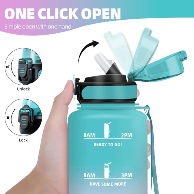 Detalle de Motswedi borraccia 1500 ml motivazionale senza BPA con cannuccia