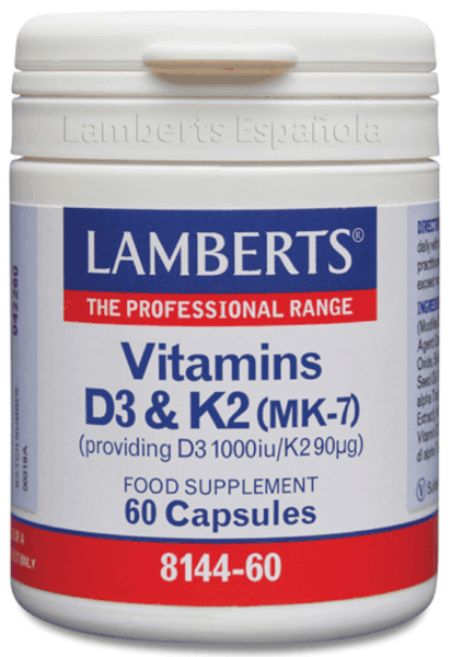 Detalle de Lamberts Vitamina D3 1000 UI y K2 90 mg, 60 cápsulas 💊