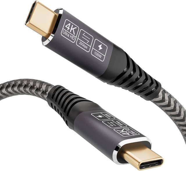Detalle de CAKOBLE USB‑C auf USB‑C Kabel (0,5 m) – USB 3.2 Gen 2, 20 Gbps, 100 W Schnellladen und 4K@60 Hz