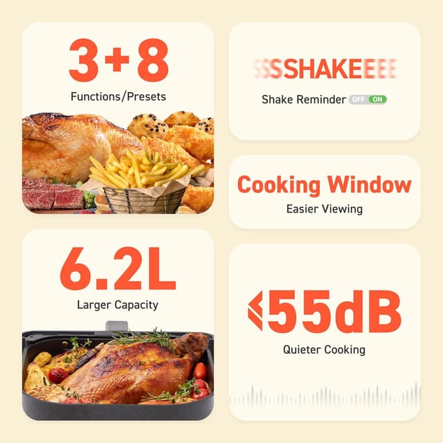 Thumbnail 6 de COSORI Clear Window Air Fryer 6.2L