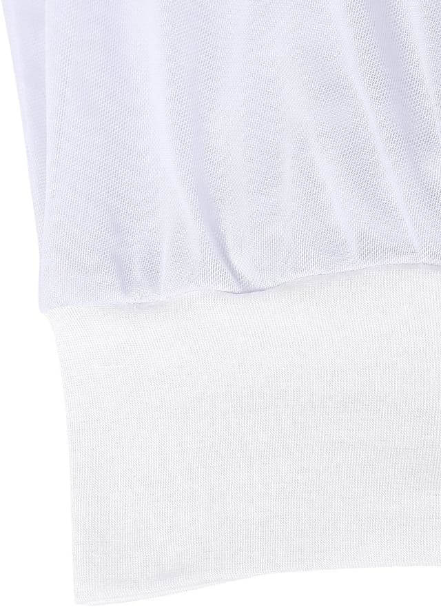 Detalle de BAISHENGGT Damen Sommer Netz-Bluse mit Falten, Kurzarm und Rundhalsausschnitt