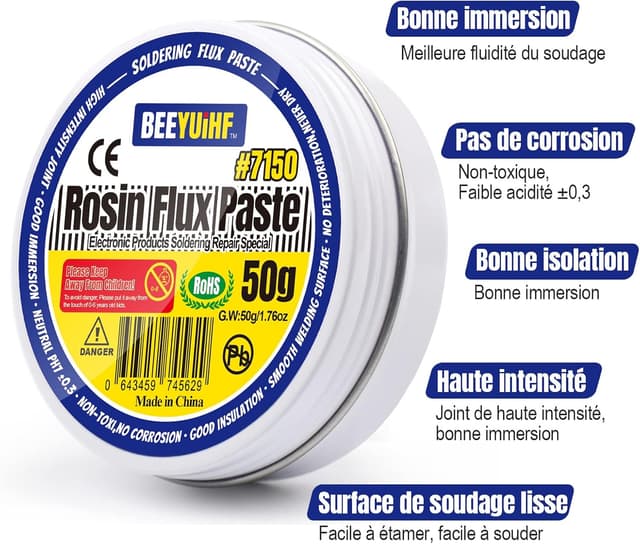 Detalle de BEEYUIHF Colophane Pâte de flux 50g