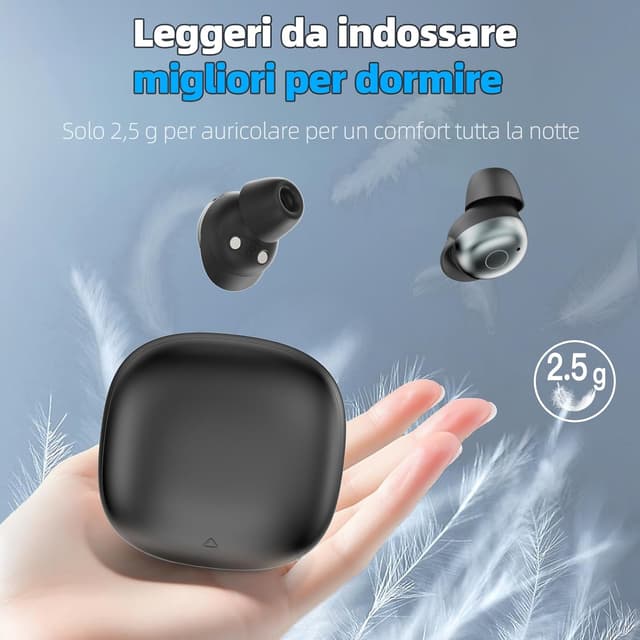Thumbnail 6 de Cuffie Bluetooth per dormire sul fianco con custodia LED e 2 modalità sleep (auricolari mini) — supporto sleep & white noise