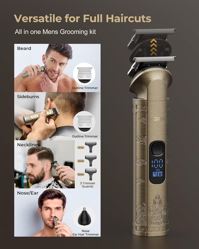 Detalle 2 de Vgrpro Hair Clippers Professional USB Rechargeable 1️⃣