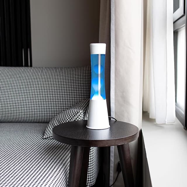 Detalle de Fisura Lámpara de lava blanca y azul 39,5 cm 🛋