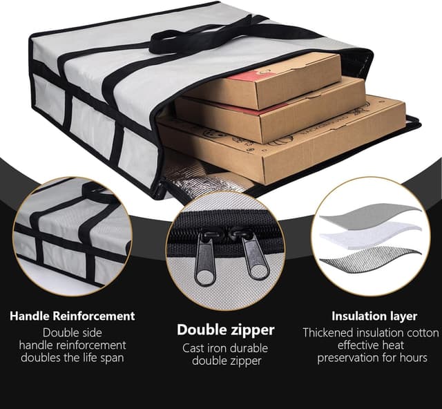 Detalle de Yalin XXXL Large Insulated Cooler Bag (Styrofoam Cooler) – Grey, 23" W x 15" H x 14" D