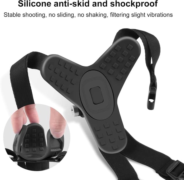 Detalle 2 de PULUZ Kinnriemen-Halterung für Motorradhelm (Klemme) kompatibel mit GoPro Hero 13/12/11/10, Insta360 X5/X4/X3 & DJI 360