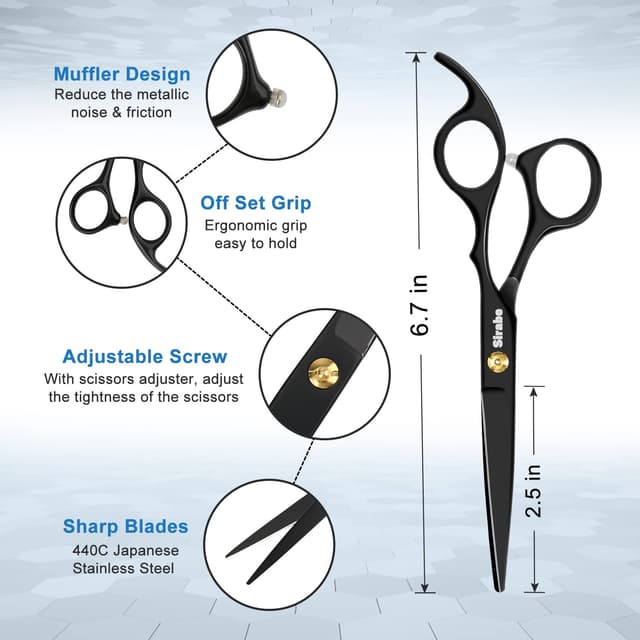 Detalle 2 de Sirabe Hair Cutting Scissors Set, 10 PCS