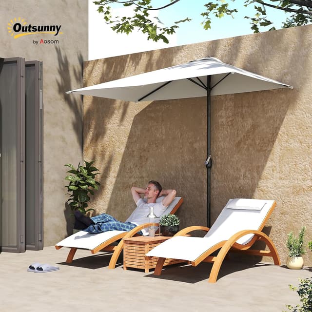 Thumbnail 1 de Outsunny Sombrilla Rectangular 230x130cm con Protección UV ☀