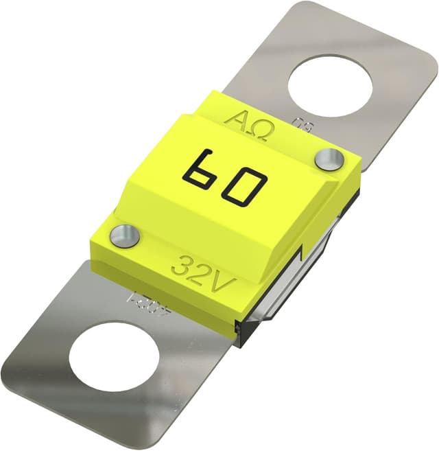 Detalle de Fusible Midi AUPROTEC 60 A jaune à verrouillage par vis (ISO 8820-5) – 1 pièce