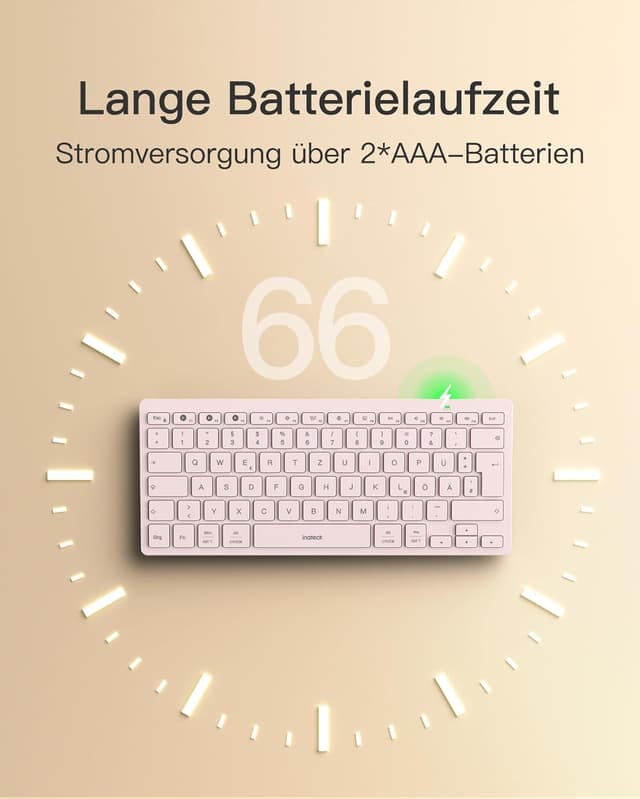 Detalle de Inateck KB01003 Bluetooth-Tastatur für iPad, 3 Geräte