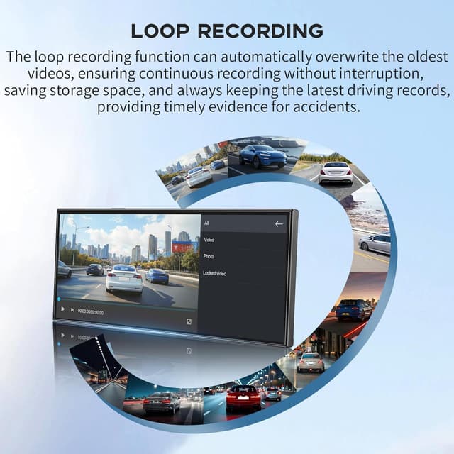 Detalle 2 de Largest 11.5" Portable CarPlay Screen with Wireless CarPlay/Android Auto, Dual Dash Cam & App View