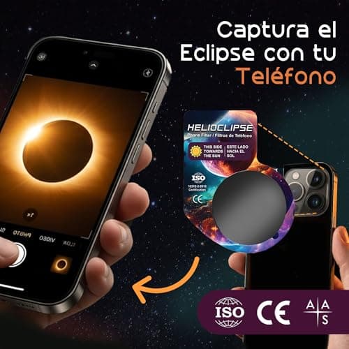Detalle de Helioclipse Pack de 25 gafas de eclipse solar homologadas ISO 12312-2 (CE) para ver el Eclipse 2026