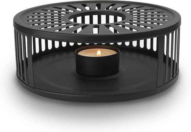 Detalle de Creano scaldavivande in acciaio inox con portacandele per teiere e tazze