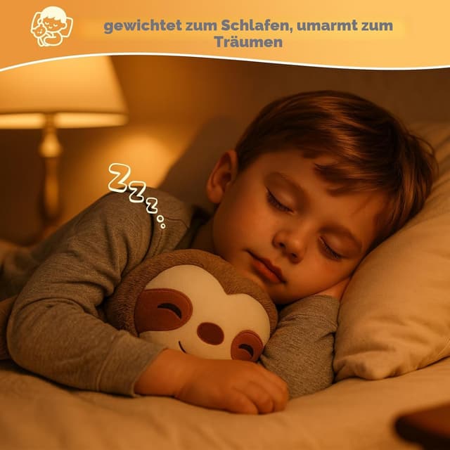 Detalle de SQEQE Gewichtetes Faultier Kuscheltier (35 cm) – Plüschkissen mit wohltuendem Druck