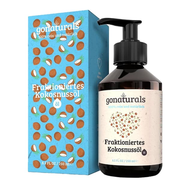 Detalle de GoNaturals fraktioniertes Kokosöl (250 ml) – 100% reines natürliches Coconut Oil für Haare, Haut & Nägel