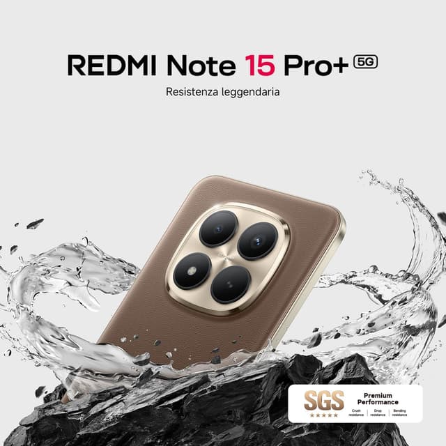 Detalle de Xiaomi Redmi Note 15 Pro+ 5G (8+256GB) con batteria da 6.500 mAh e fotocamera da 200 MP