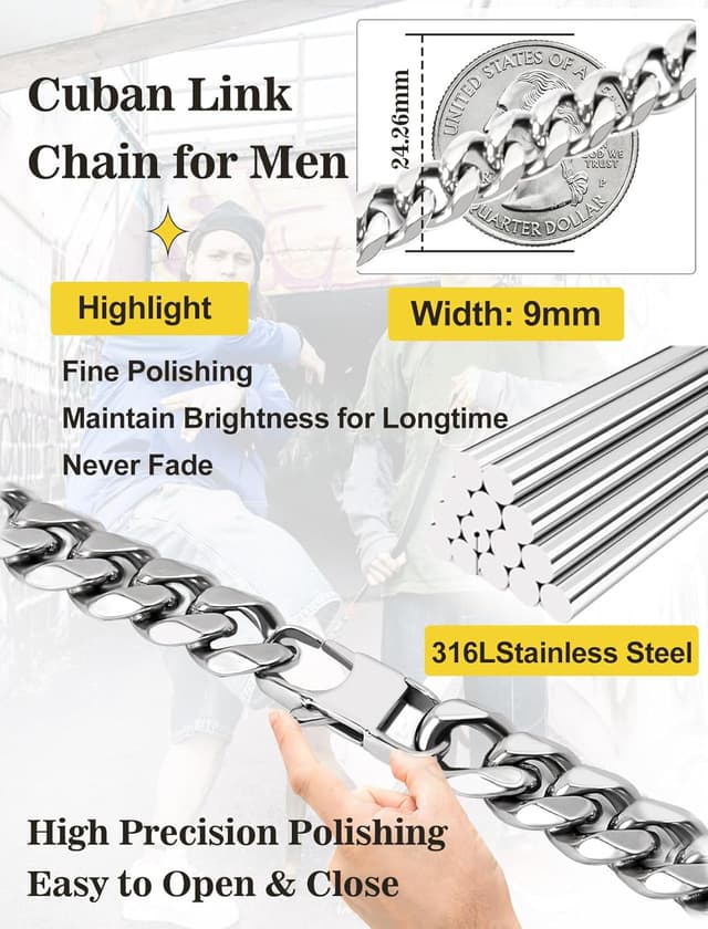 Detalle 2 de Inscca 316L Halskette für Herren 70 cm