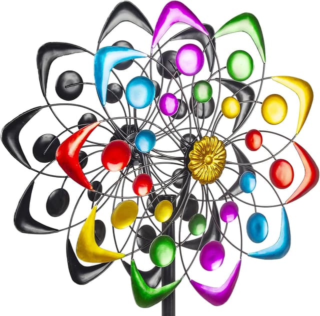 Detalle de Viveta Kinetic Wind Spinner (59 inch) Outdoor Metal Windmill Yard Sculpture