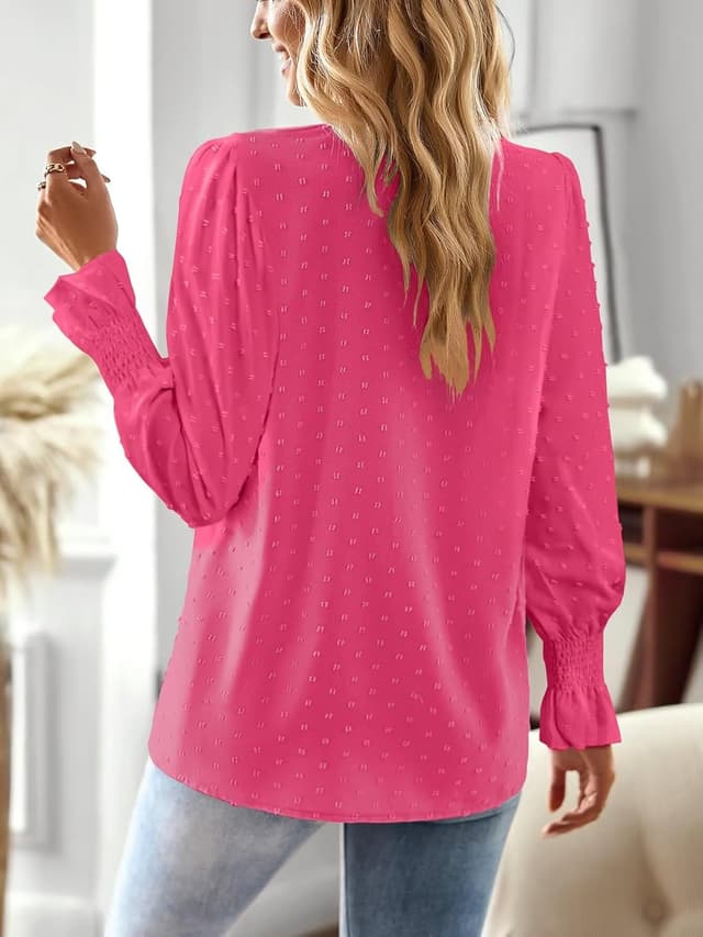 Detalle de TUUHAW Langarmshirt Damen V-Ausschnitt