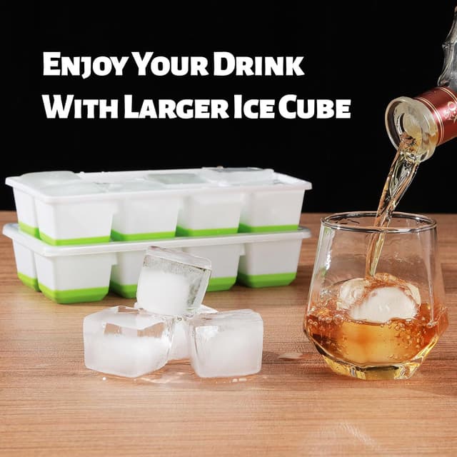 Thumbnail 2 de JRISBO Cubiteras Silicona para Hielo Grande, 2 Piezas