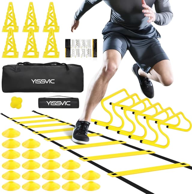 Detalle de Agility ladder set with 8 rungs and cones