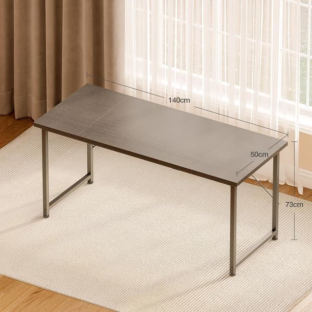 Detalle de ODK Scrivania da ufficio 140x50 cm piccola per computer, finitura nero