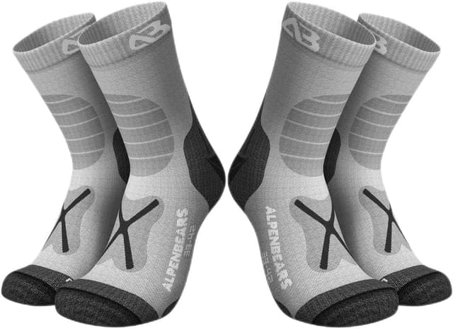 Detalle de Alpen Bears Calze trekking in lana merino premium (2 paia) per donna, uomo e bambino