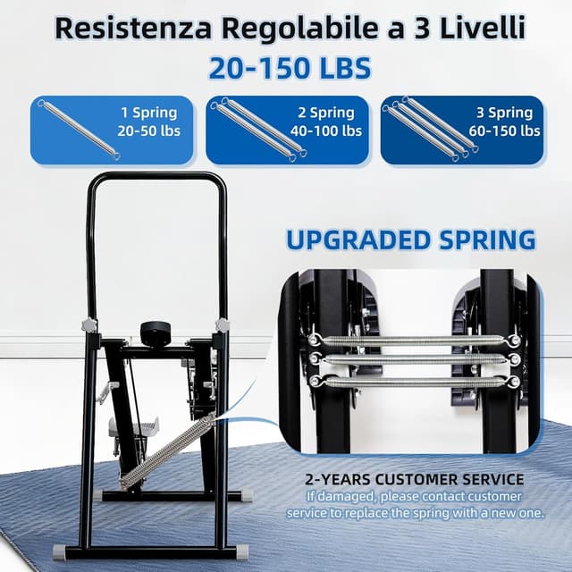Detalle 2 de Vyrelis Stepper Fitness verticale pieghevole con resistenza regolabile a 3 livelli e display LCD