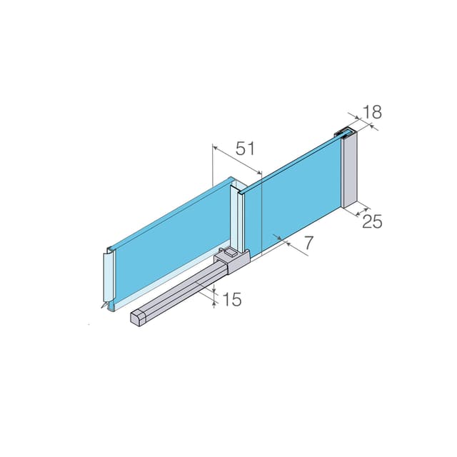 Detalle 1 de Profiltek Hit HI-210 Mampara de ducha frontal con puerta corredera y panel fijo (vidrio templado 6 mm)