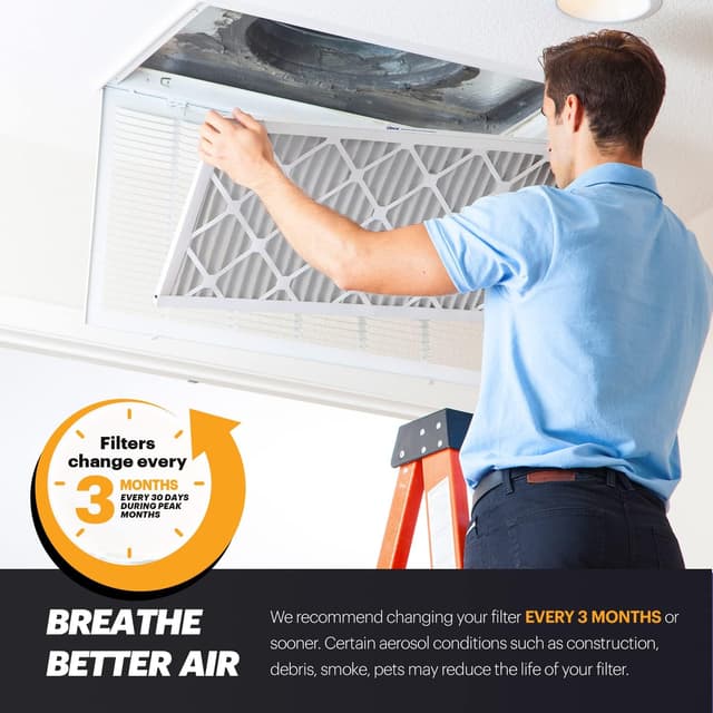 Detalle de BNX TruFilter MERV 11 20x20x1 Air Filter (19 11/16 x 19 11/16 x 3/4) - 6-Pack, Allergen Defense Electrostatic Pleated