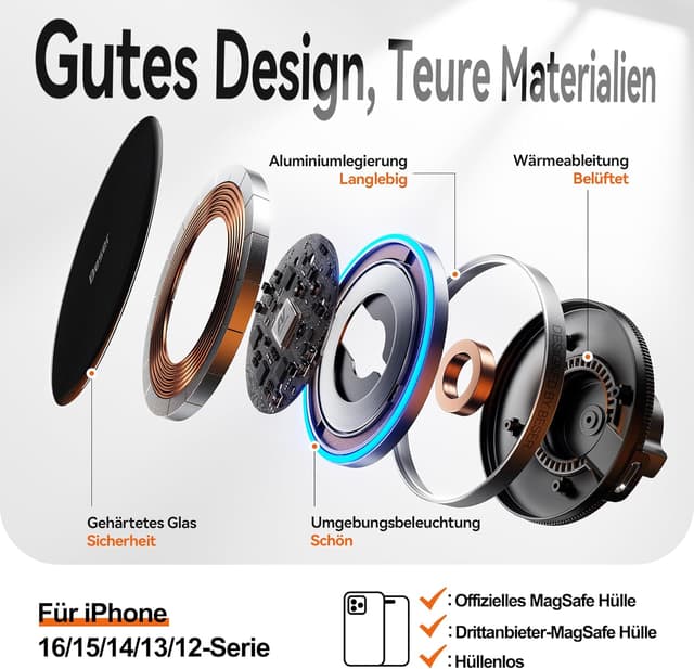 Thumbnail 4 de Beser 15W Magsafe Autohalterung 15W