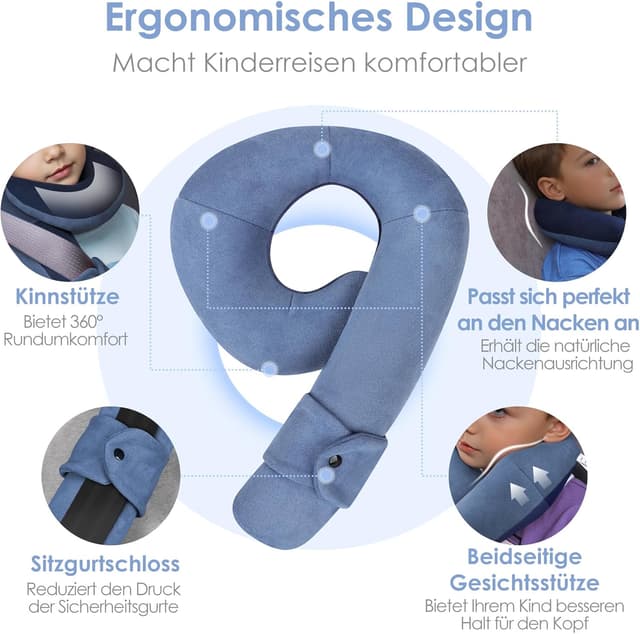 Detalle 2 de WENRENER Kinder-Nackenkissen mit Verstellung