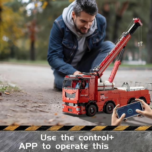 Detalle de Mould King 19008 Tow Truck – dynamische Version als MKII-Technikbausatz mit Fernbedienung