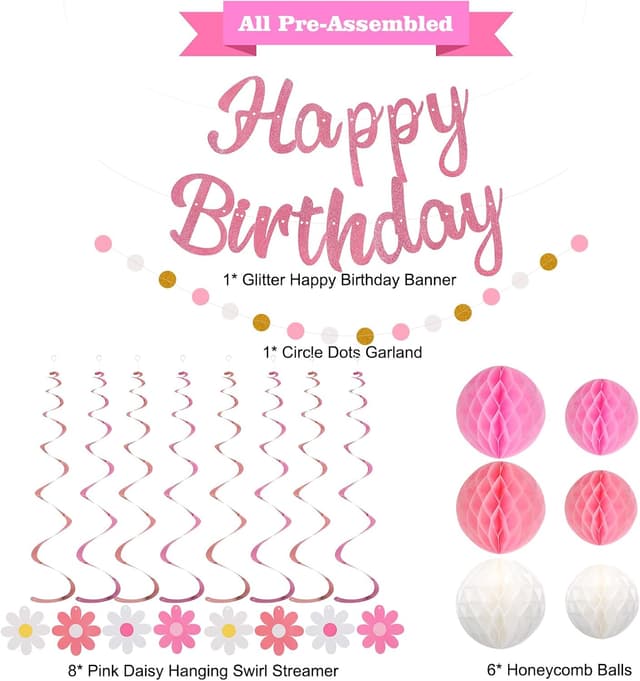 Thumbnail 1 de YEOCU Birthday Decorations pre-strung banner 1 🎉