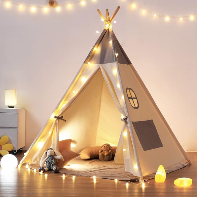 Imagen de besrey Tipi Zelt für Kinder 120x120x155 cm en OfertitasTOP