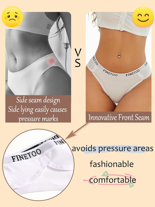 Thumbnail 3 de FINETOO Lot de 6 Slips Femme Coton