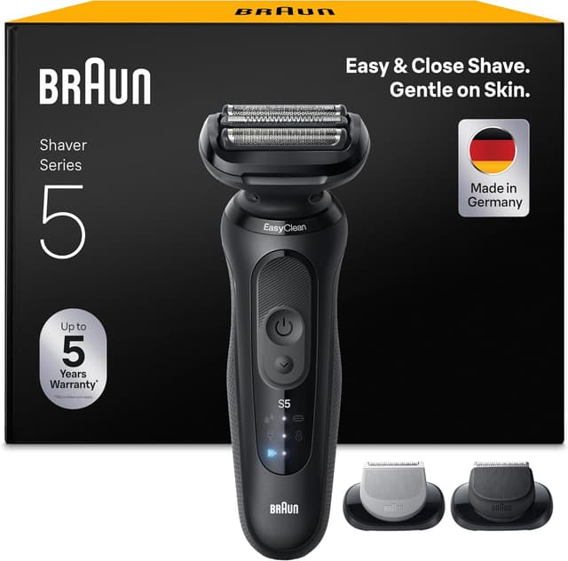 Detalle de Braun Series 5 Afeitadora Hombre 🚹 Seco y Mojado, Estuche Viaje