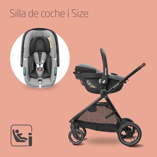 Detalle 2 de Maxi-Cosi Zelia S Trio cochecito bebé 3 piezas (0-4 años, hasta 22 kg) con CabrioFix i-Size, plegable y reclinable en gris