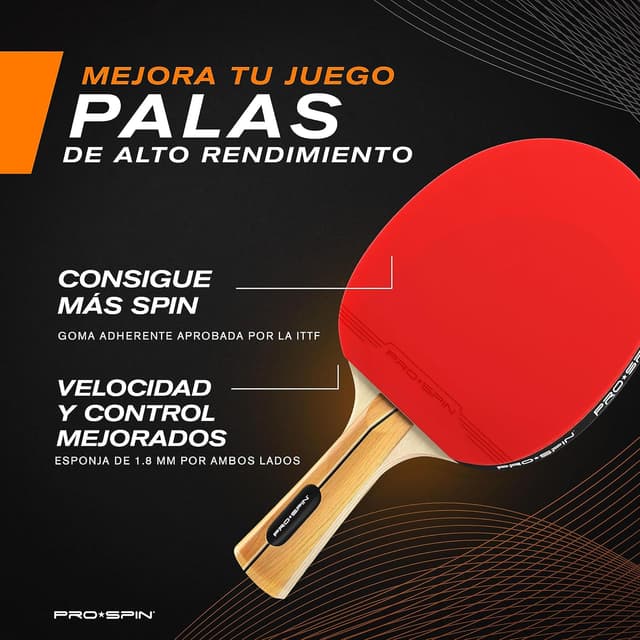 Detalle 2 de PRO-SPIN Palas de Ping Pong 1,8 mm