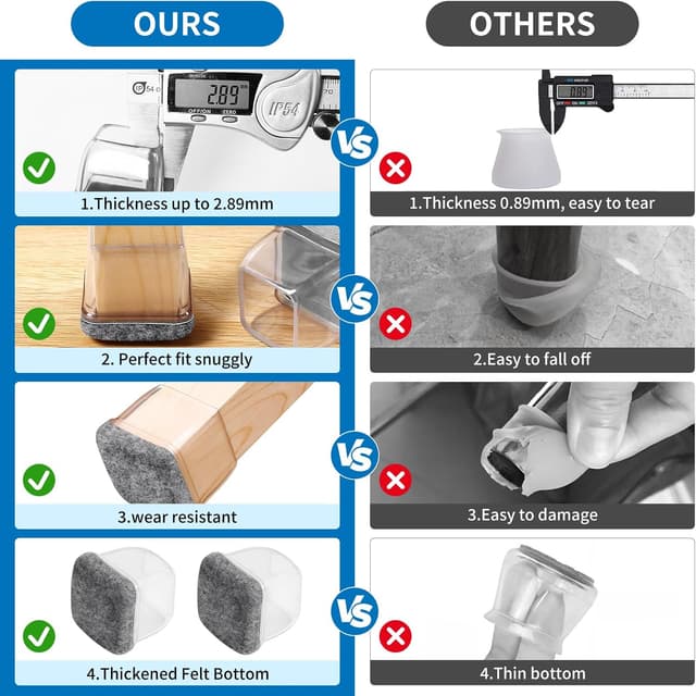 Thumbnail 6 de Stuhlbein Schutzhüllen mit Filz Ø13-20 mm