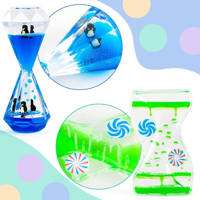 Detalle 2 de Liquid Timer Sensory Hourglass Set of 3 ⏳