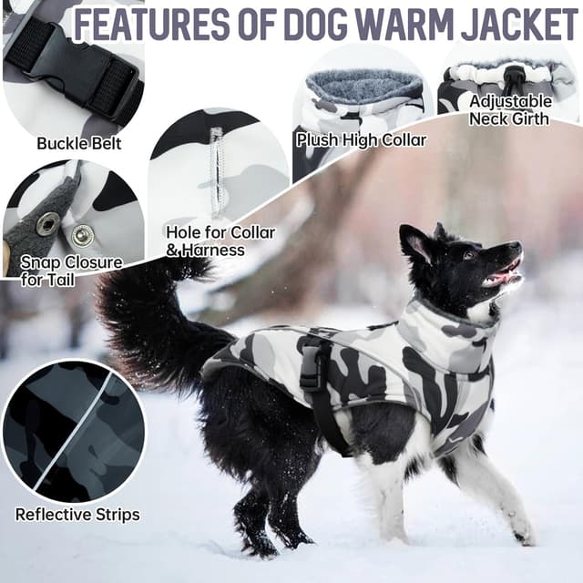 Thumbnail 2 de DENTRUN Extra Large Warm Dog Jacket for Great Dane