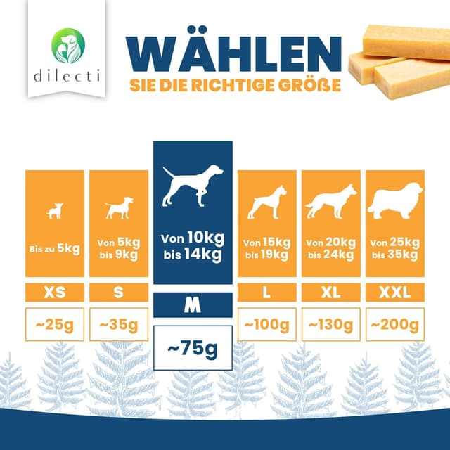Detalle 1 de Dilecti Käse-Kauknochen für Hunde Größe M