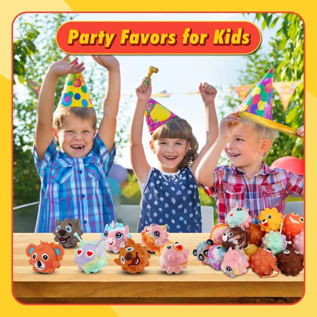 Detalle 2 de KissFree Animal Pop Balls, 24 Pack Fidget Toys