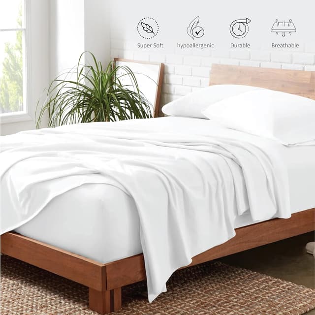 Thumbnail 6 de Funky Gadgets Double Egyptian Cotton Flat Sheet (300 Thread Count) – 230 x 255cm white